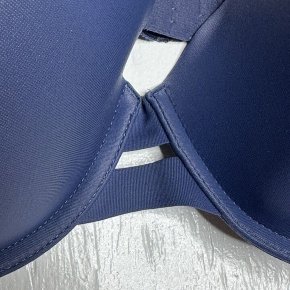Warners Full Coverage Side Smoothing Bra Size 38C Dusty Blue Back Closure - Picture 4 of 6